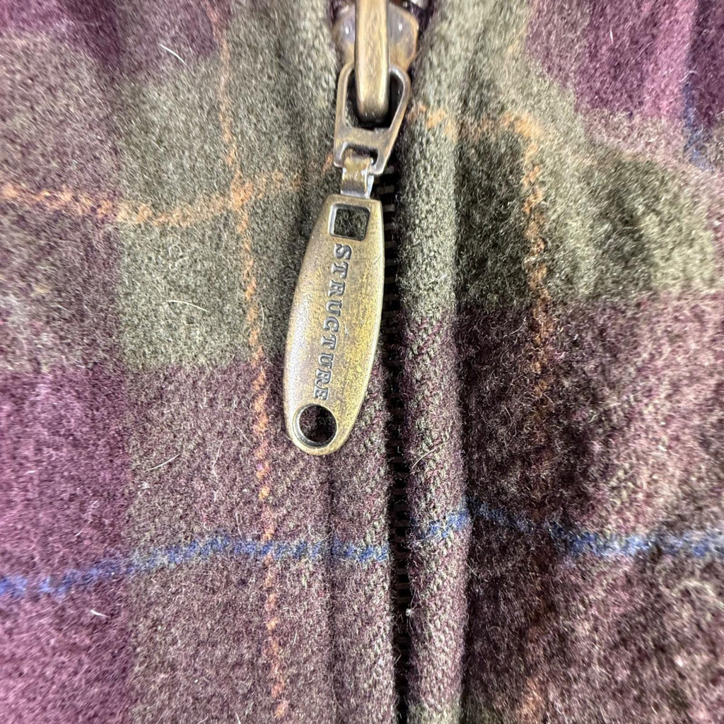 STRUCTURE Le Collezioni Plaid Wool Blend Jacket Men's XL Full Zip Collar