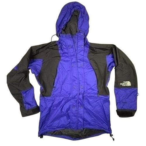 The North Face Gore Tex Jacket Men's Medium Blue Black Hooded Outdoor Coat