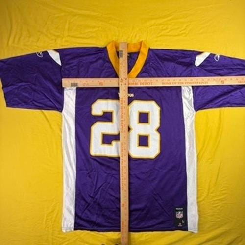 Reebok Minnesota Vikings Adrian Peterson 28 NFL Jersey Mens Large Purple Mesh