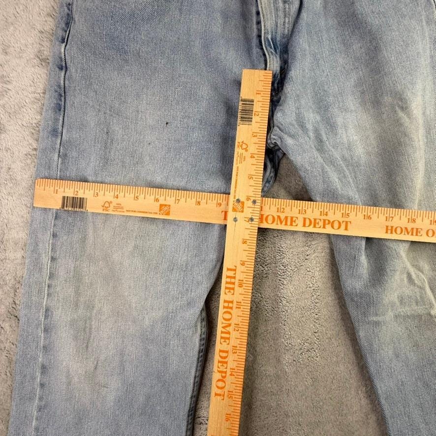 Levis 505 Regular Fit Straight Leg Light Wash Blue Denim Jeans Mens 36x32