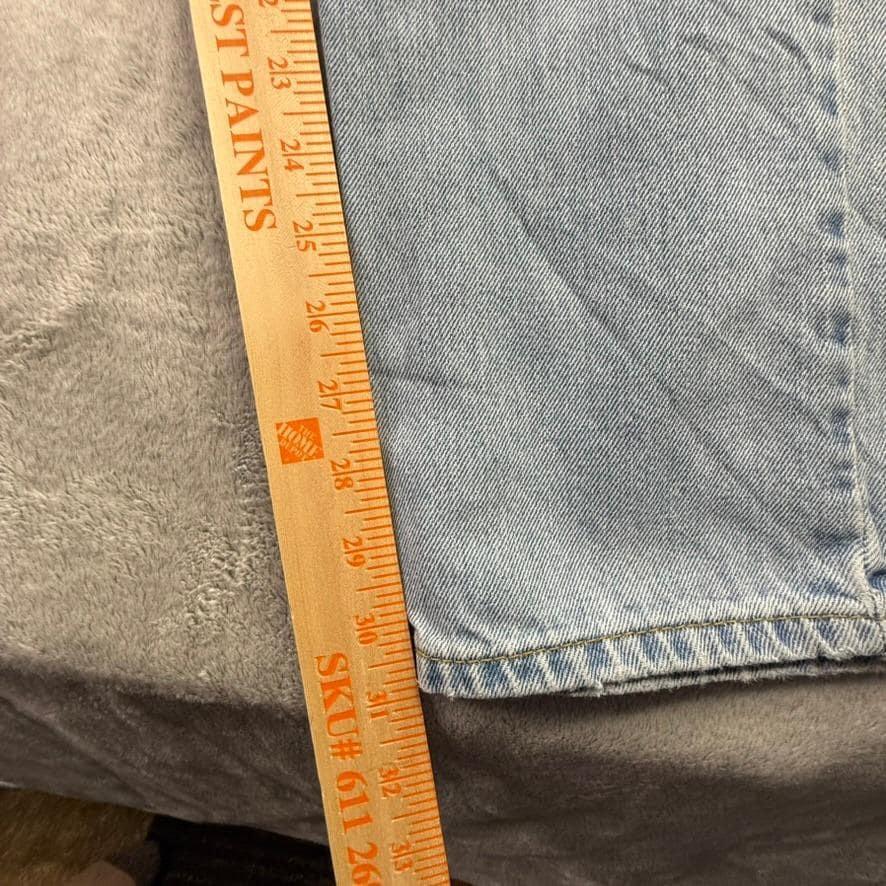 Levis 505 Regular Fit Straight Leg Light Wash Blue Denim Jeans Mens 36x32