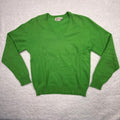 Pringle Scotland Pure Cashmere V Neck Sweater Womens 38 Green Made in Scotland