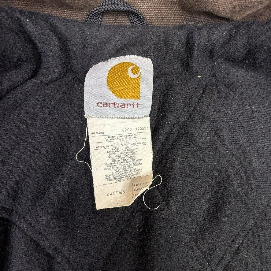 Carhartt Mens Barn Quilt Lined Canvas Chore Style Jacket Brown Size XL