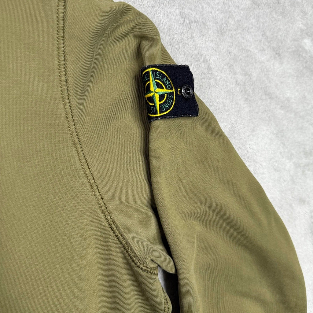 Stone Island Crewneck Sweatshirt Olive Green Mens Long Sleeve Badge Logo