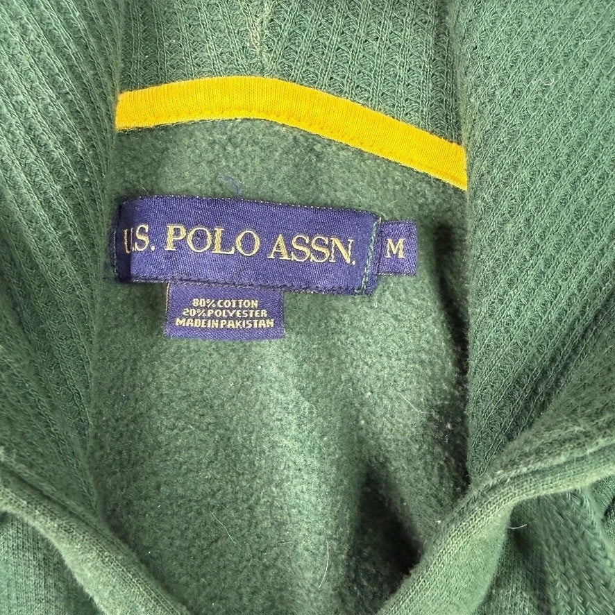 US Polo Assn Green Full Zip Hoodie Double Pony Logo Men's Medium