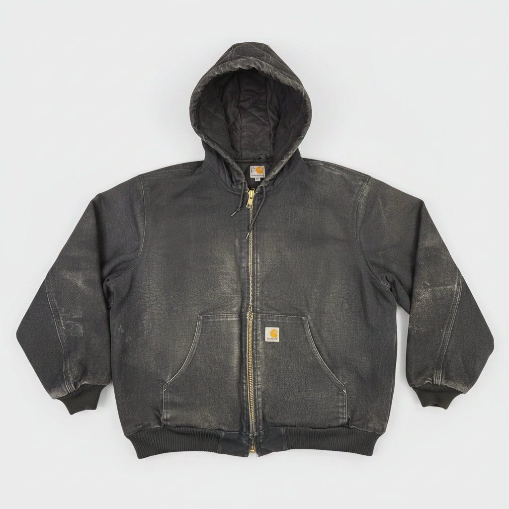 Carhartt Men's Washed Duck Sherpa Lined Hooded Jacket Workwear Size XL