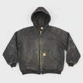 Carhartt Men's Washed Duck Sherpa Lined Hooded Jacket Workwear Size XL