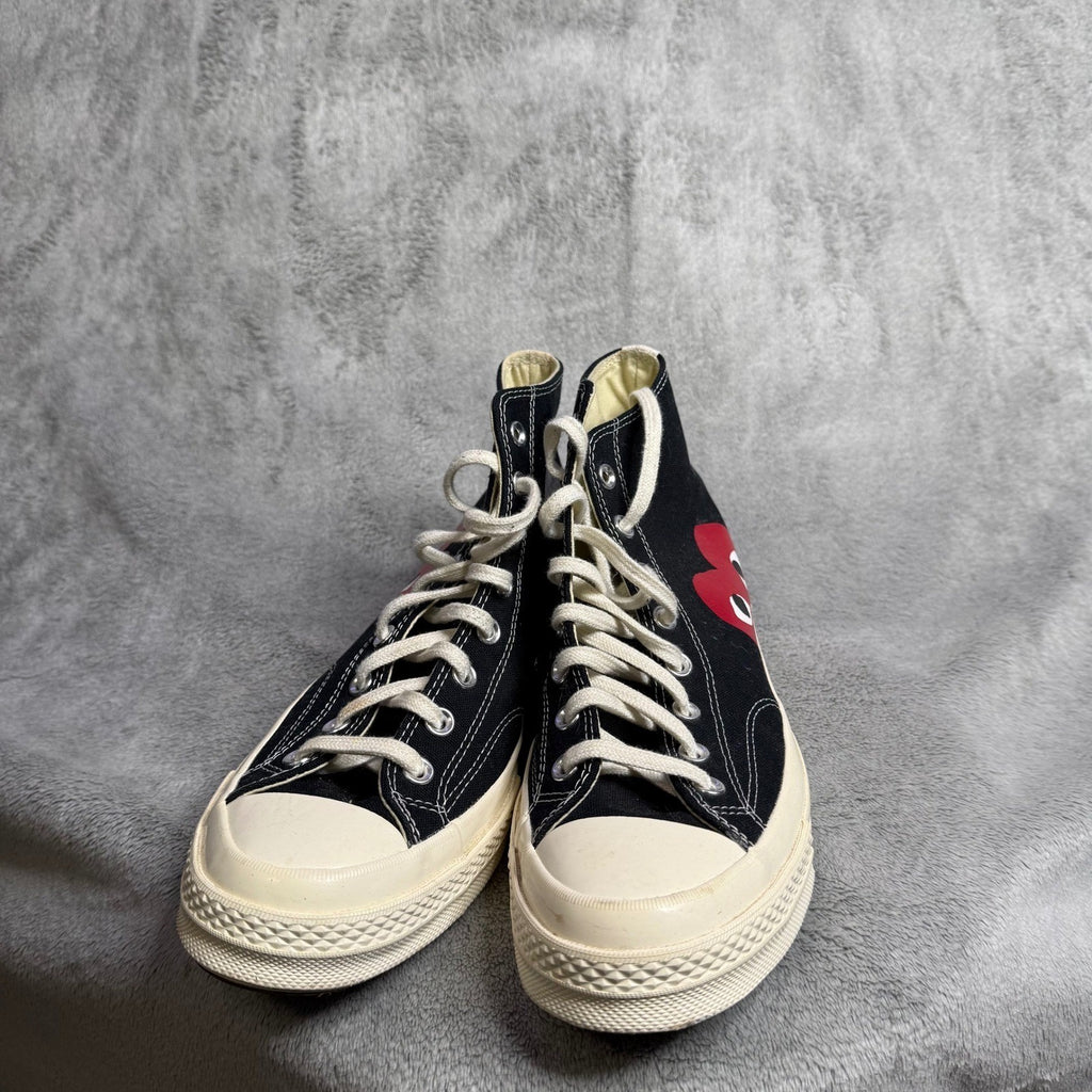 Comme des Garcons Play Converse Chuck Taylor High Top Black Red Heart Men 10