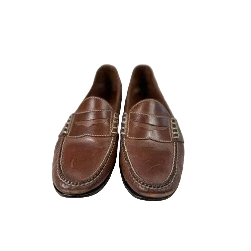 Cole Haan Mens 10 D Brown Leather Penny Loafers Classic Slip On Shoes