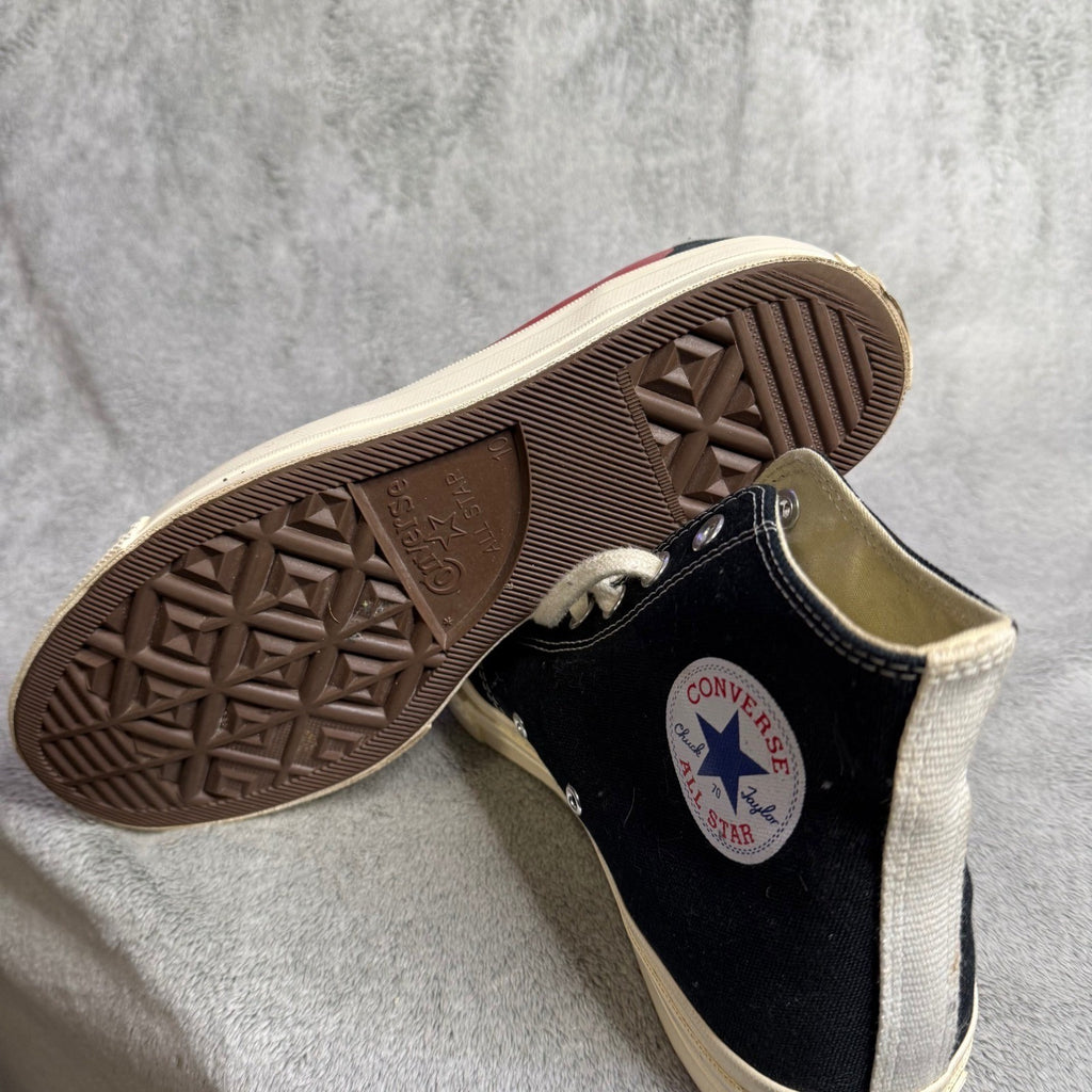 Comme des Garcons Play Converse Chuck Taylor High Top Black Red Heart Men 10