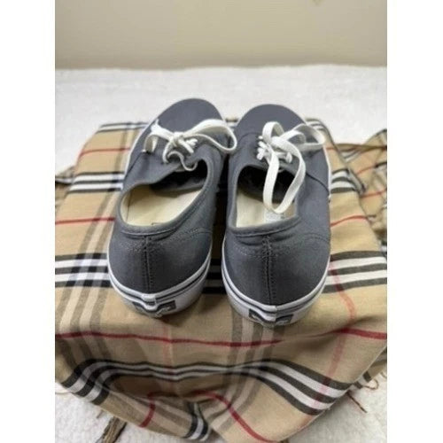 Vans Authentic Gray Canvas Low Top Sneakers Shoes Men 9.5 Women 11
