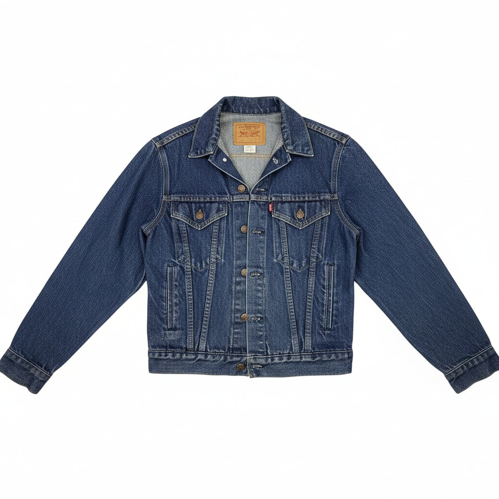 1970s Vintage Levi Strauss & Co Denim Jacket Blue Trucker Style Size 16