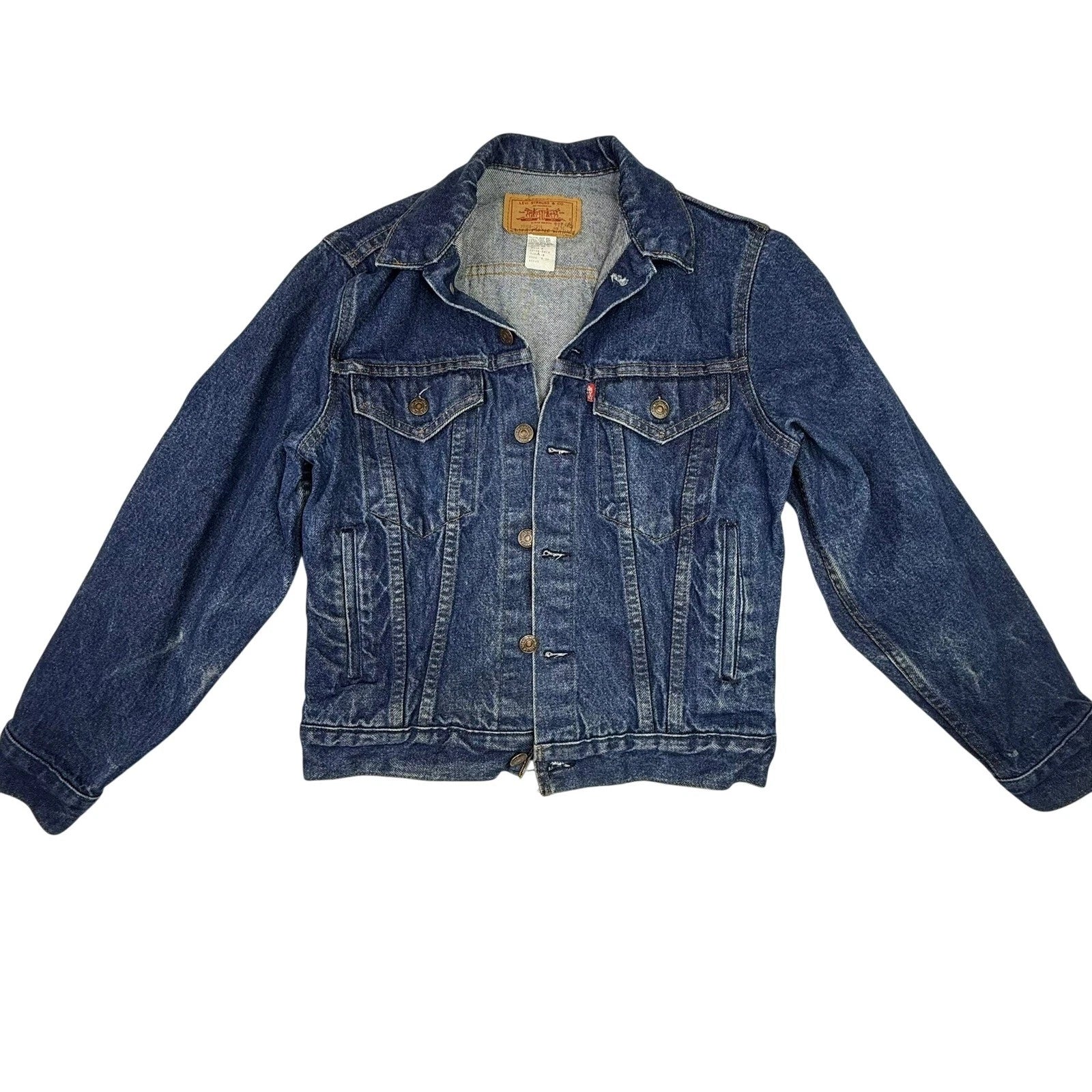 1970s Vintage Levi Strauss & Co Denim Jacket Blue Trucker Style Size 16