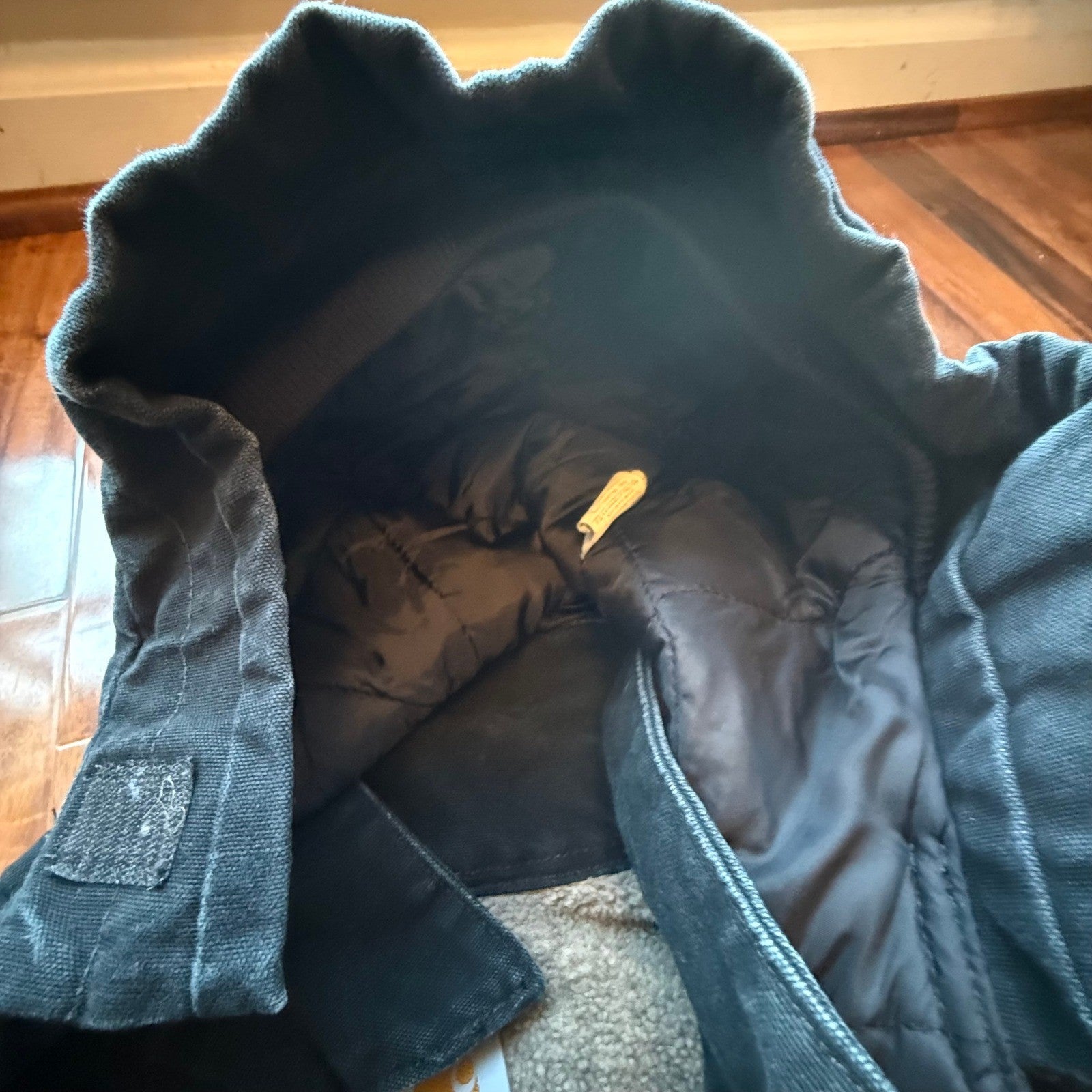 Carhartt J205 BLK Sandstone Ridge Coat Black Sherpa Lined Hooded Jacket Mens XL