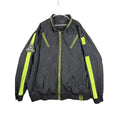 COOGI Bomber Jacket Black Neon Yellow Stripe Logo Patch Mens 6XL