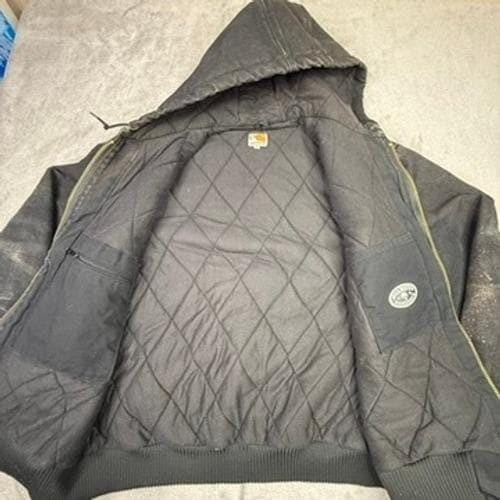 Carhartt Men's Washed Duck Sherpa Lined Hooded Jacket Workwear Size XL