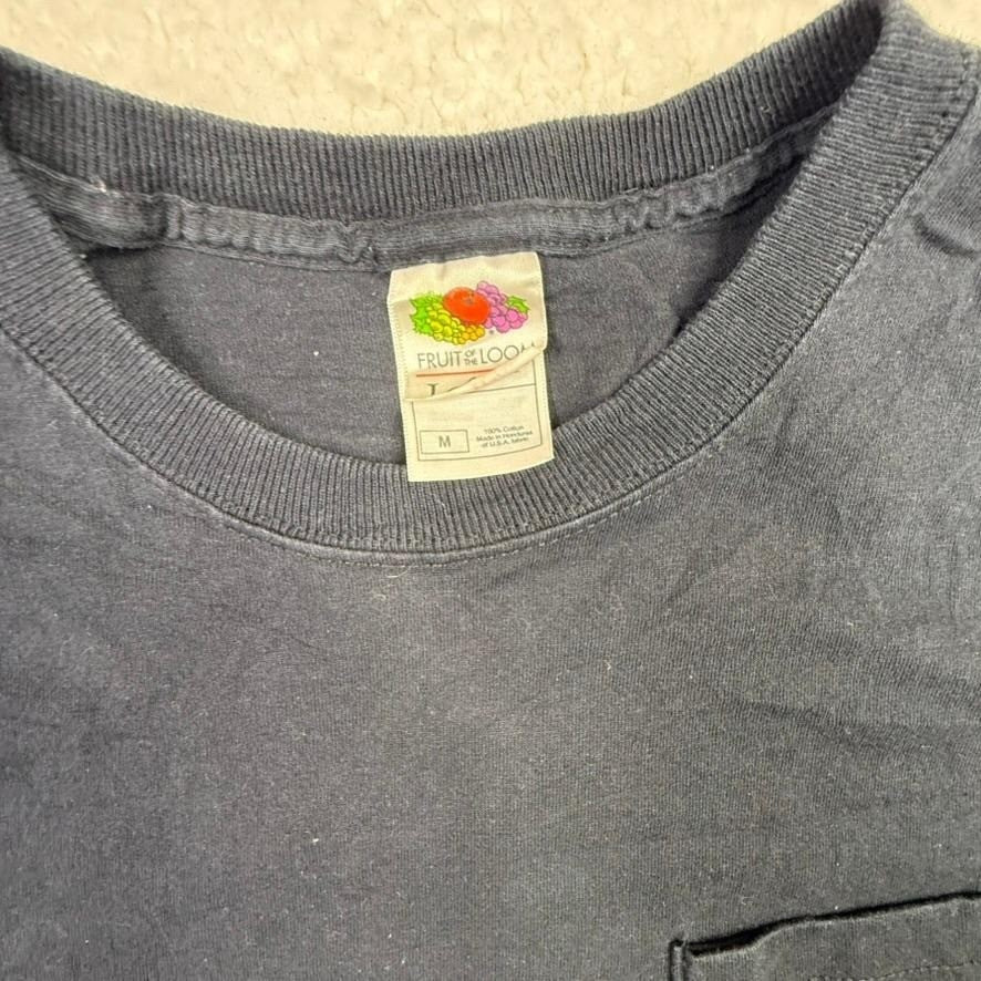 Vintage CAT Racing Jeff Burton NASCAR T Shirt Black Size Med Fruit of the Loom