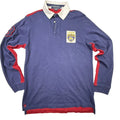 US Polo Assn Long Sleeve Rugby Polo Shirt Blue Red White Mens Size M