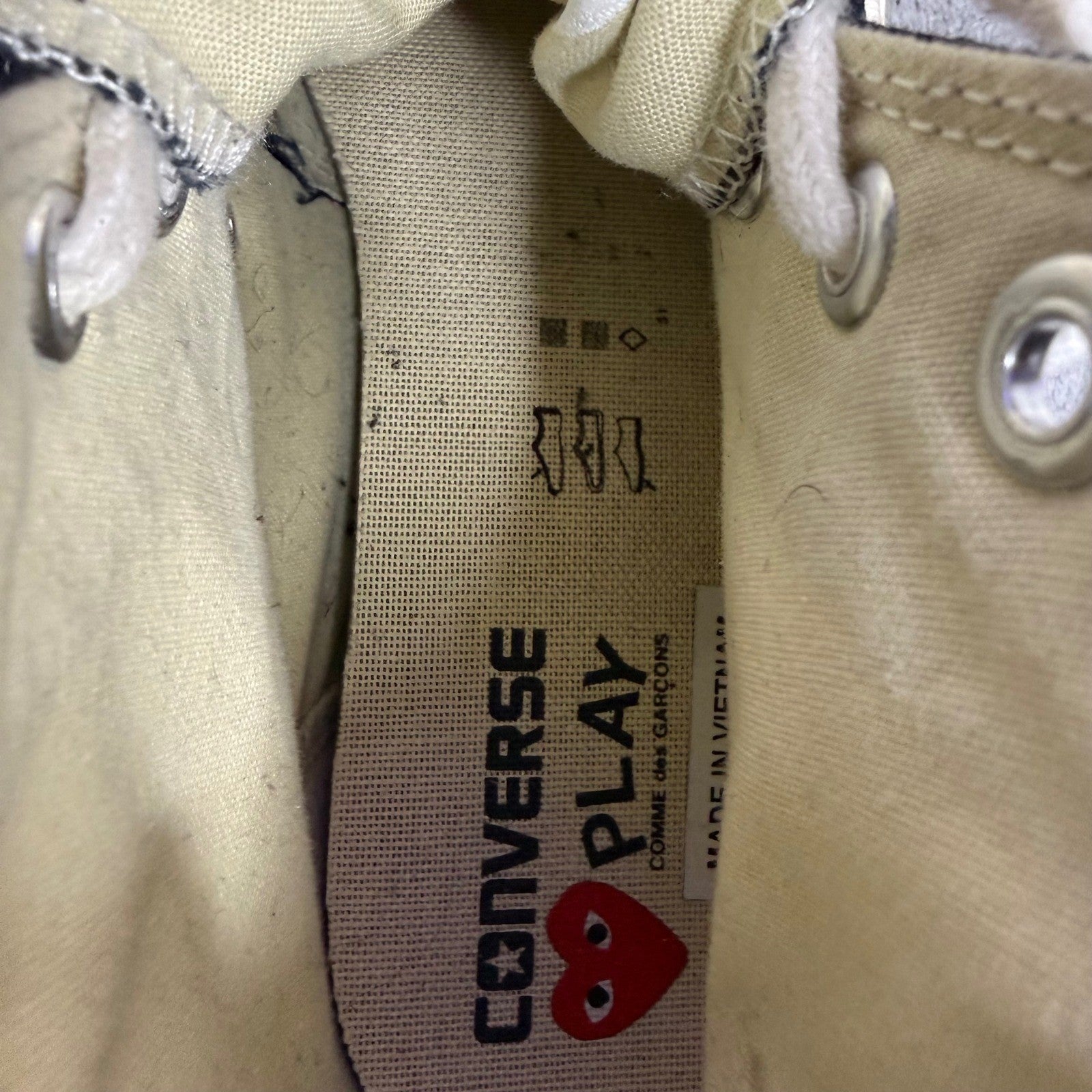 Comme des Garcons Play Converse Chuck Taylor High Top Black Red Heart Men 10