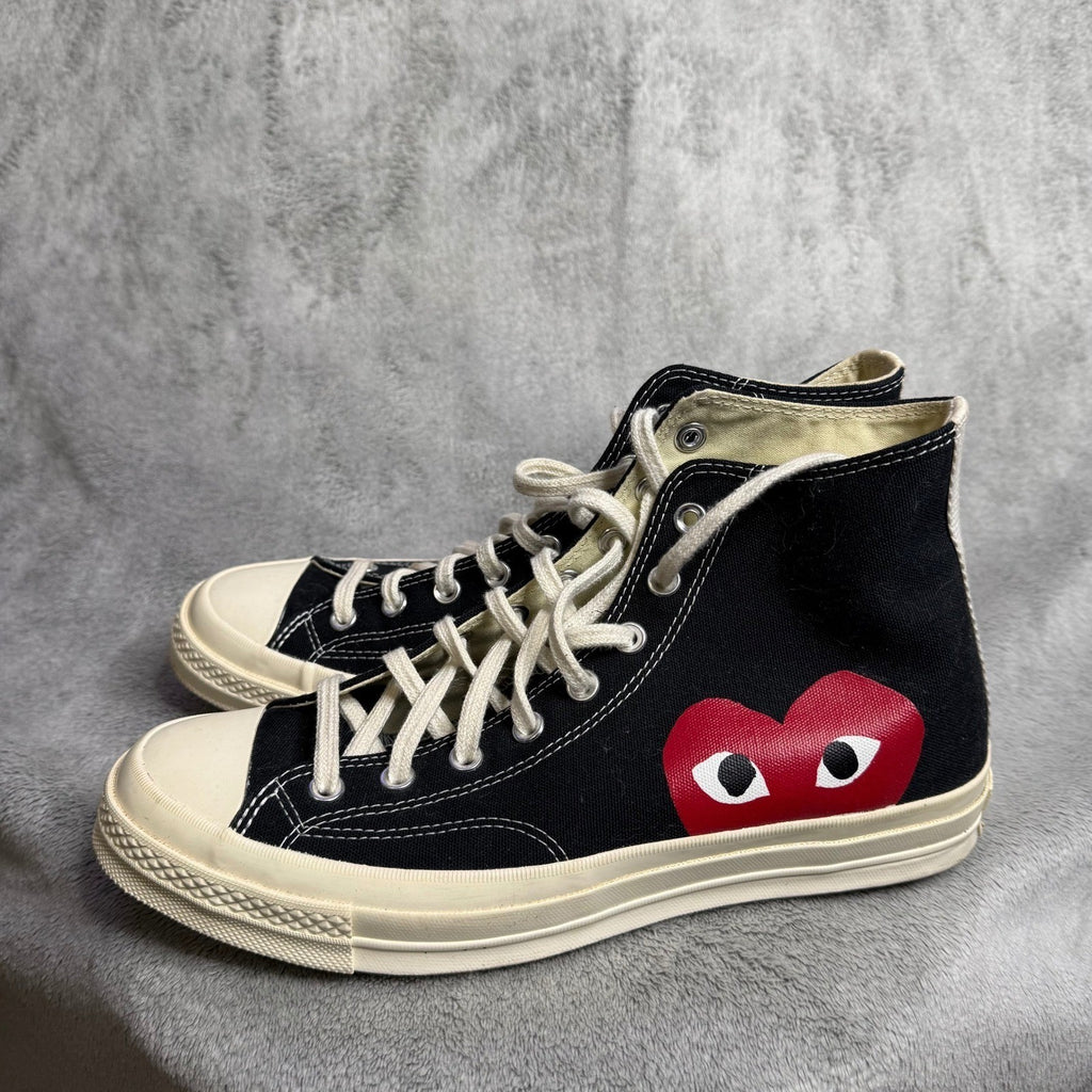 Comme des Garcons Play Converse Chuck Taylor High Top Black Red Heart Men 10