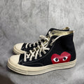 Comme des Garcons Play Converse Chuck Taylor High Top Black Red Heart Men 10