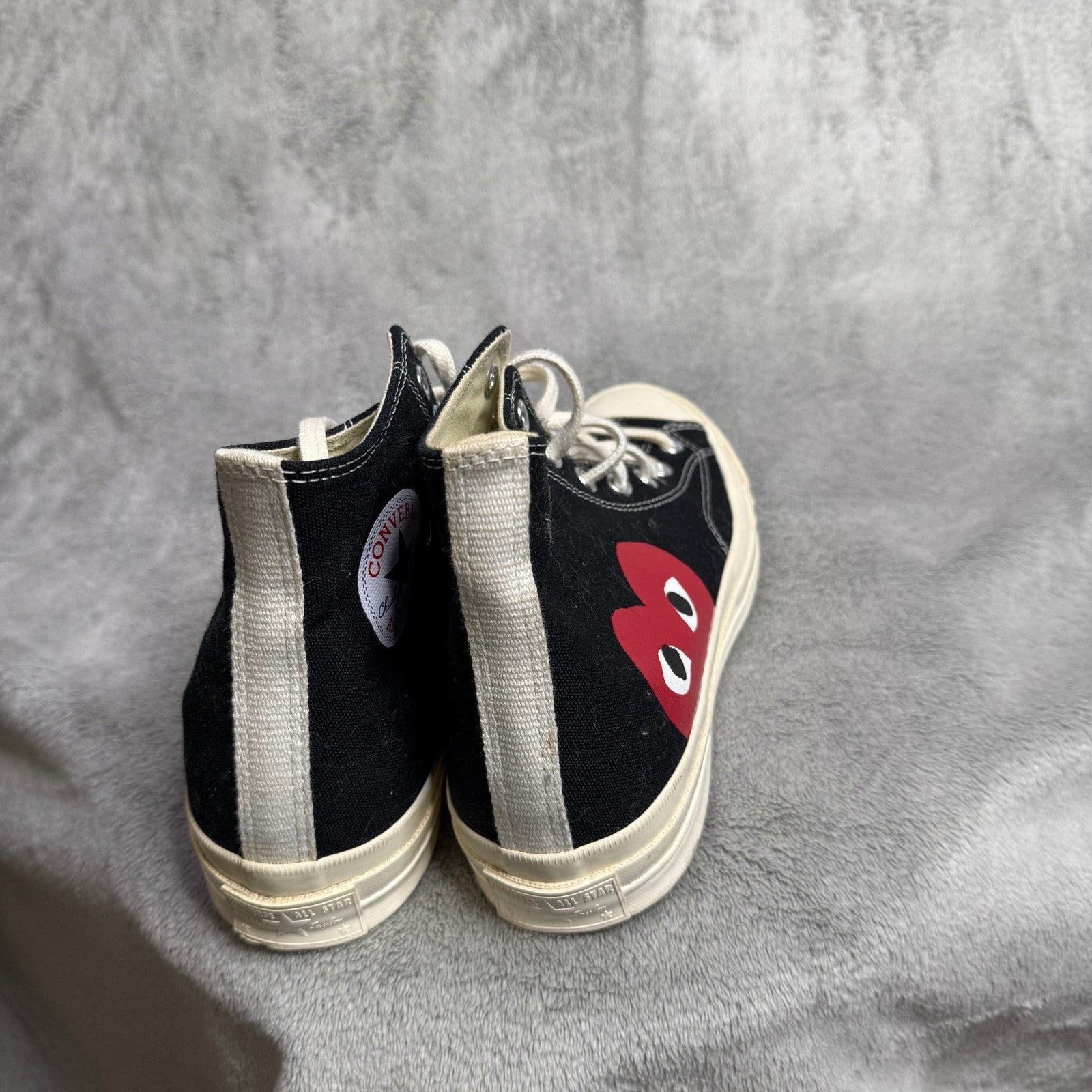 Comme des Garcons Play Converse Chuck Taylor High Top Black Red Heart Men 10