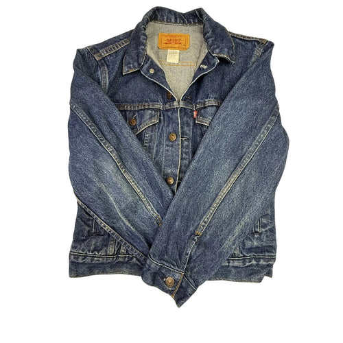1970s Vintage Levi Strauss & Co Denim Jacket Blue Trucker Style Size 16