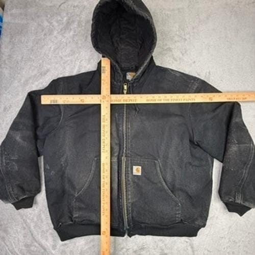 Carhartt Men's Washed Duck Sherpa Lined Hooded Jacket Workwear Size XL