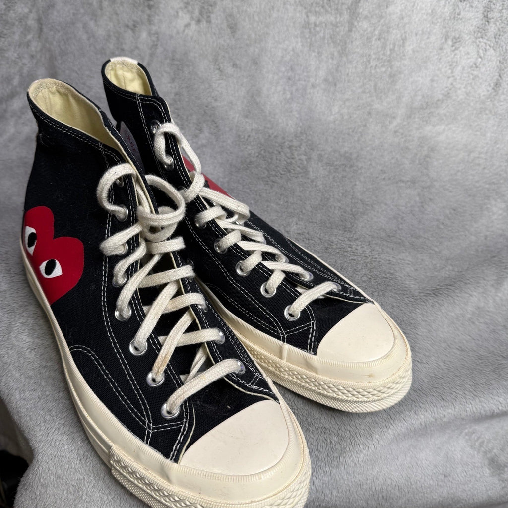 Comme des Garcons Play Converse Chuck Taylor High Top Black Red Heart Men 10