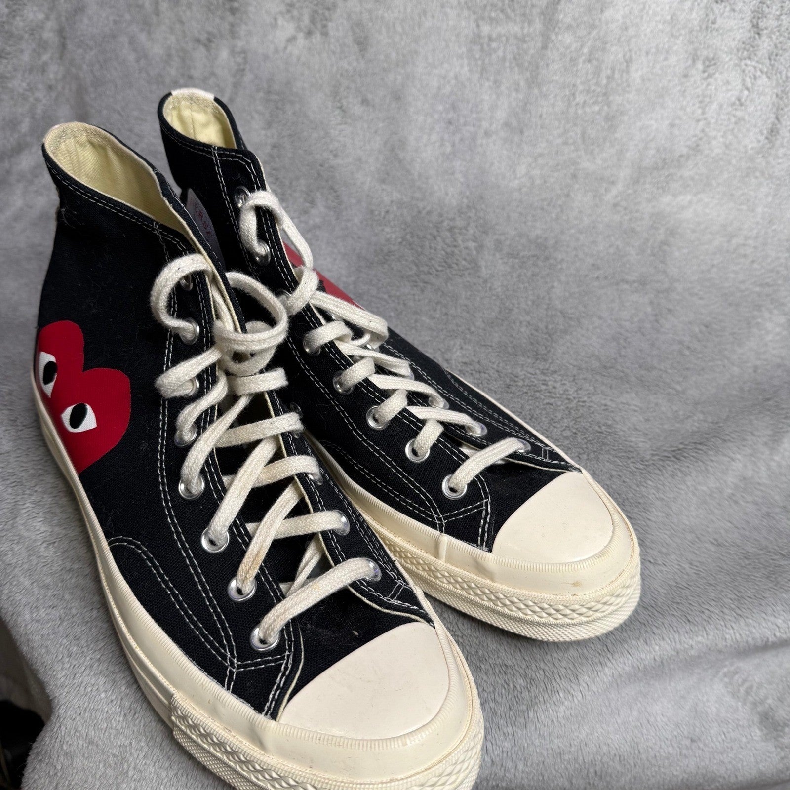 Comme des Garcons Play Converse Chuck Taylor High Top Black Red Heart Men 10