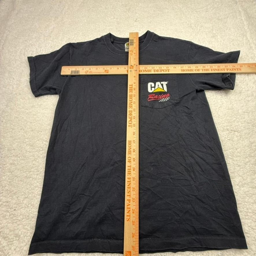 Vintage CAT Racing Jeff Burton NASCAR T Shirt Black Size Med Fruit of the Loom