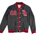 True Religion Varsity Jacket Mens Black Red Tiger Logo Bomber Snap Front Size XL