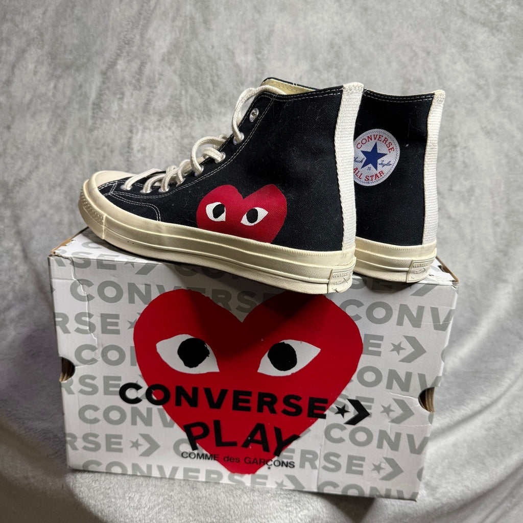 Comme des Garcons Play Converse Chuck Taylor High Top Black Red Heart Men 10