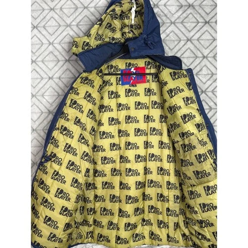 Pro Player Notre Dame Vintage 90s Puffer Jacket Blue Hooded XL Insulated